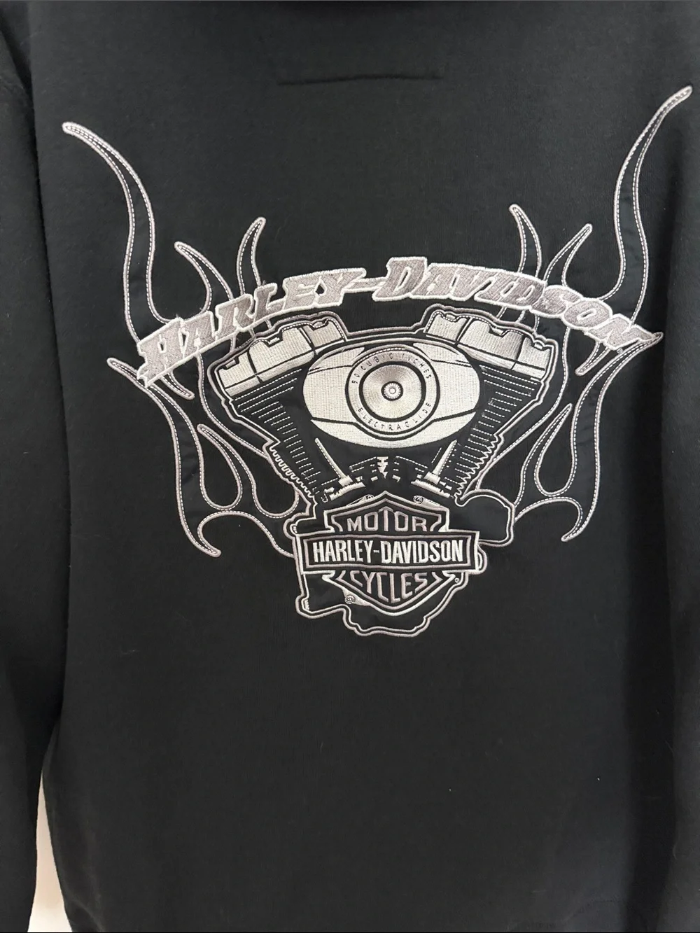 Harley-Davidson Black Full-Zip Hooded Sweatshirt with Logo -large